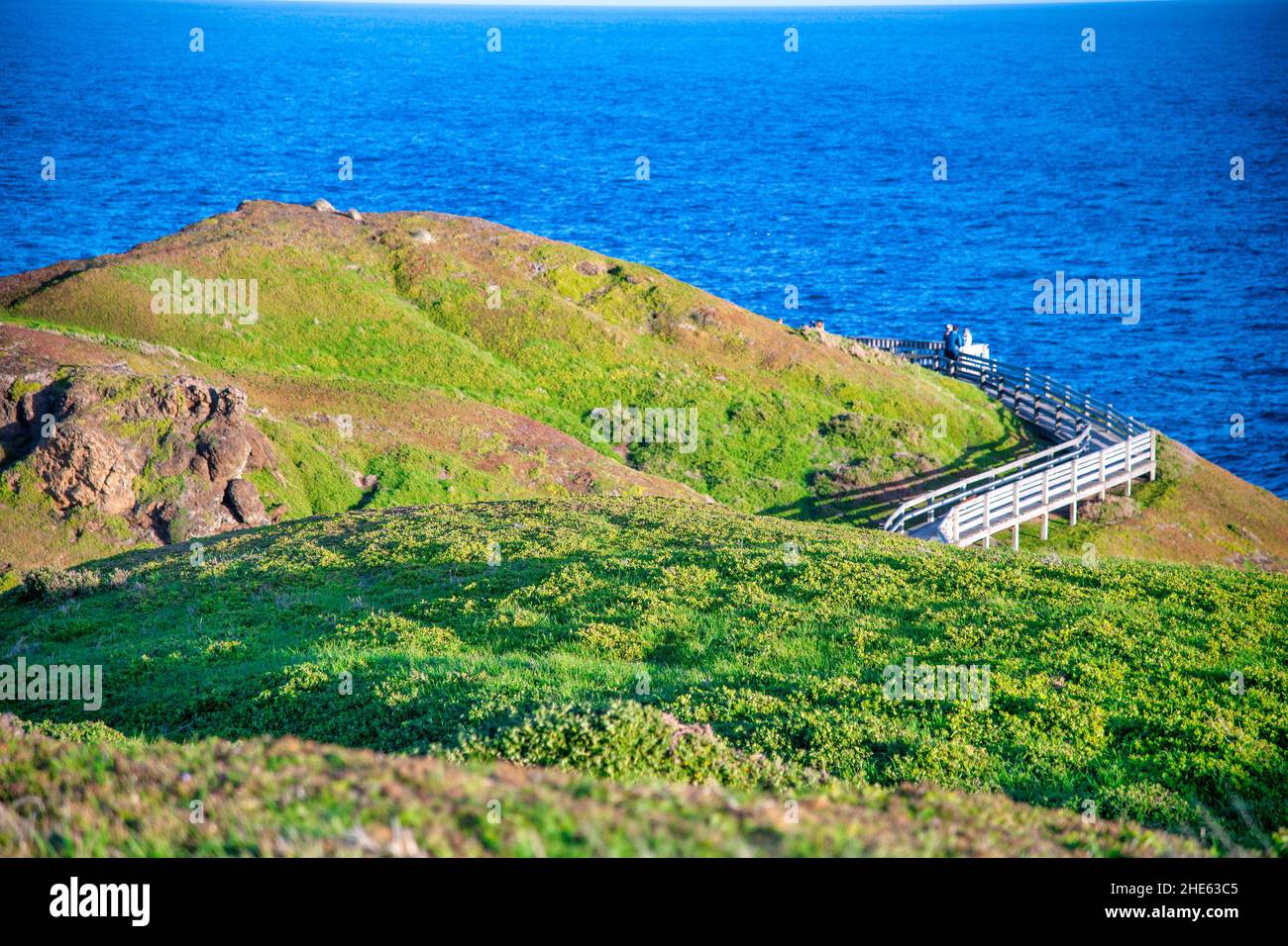Phillip Island Wildlife Park and Point Grant on a sunny afternoon, Australia Stock Photo