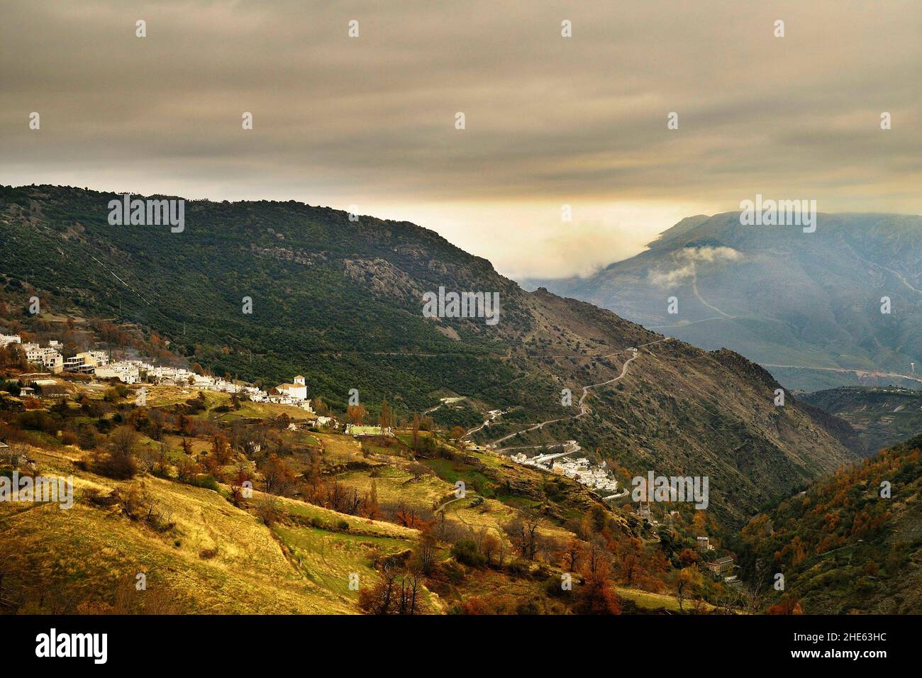 Town of Yator in La Alpujarra Granadina, Sierra Nevada, Spain. Stock Photo