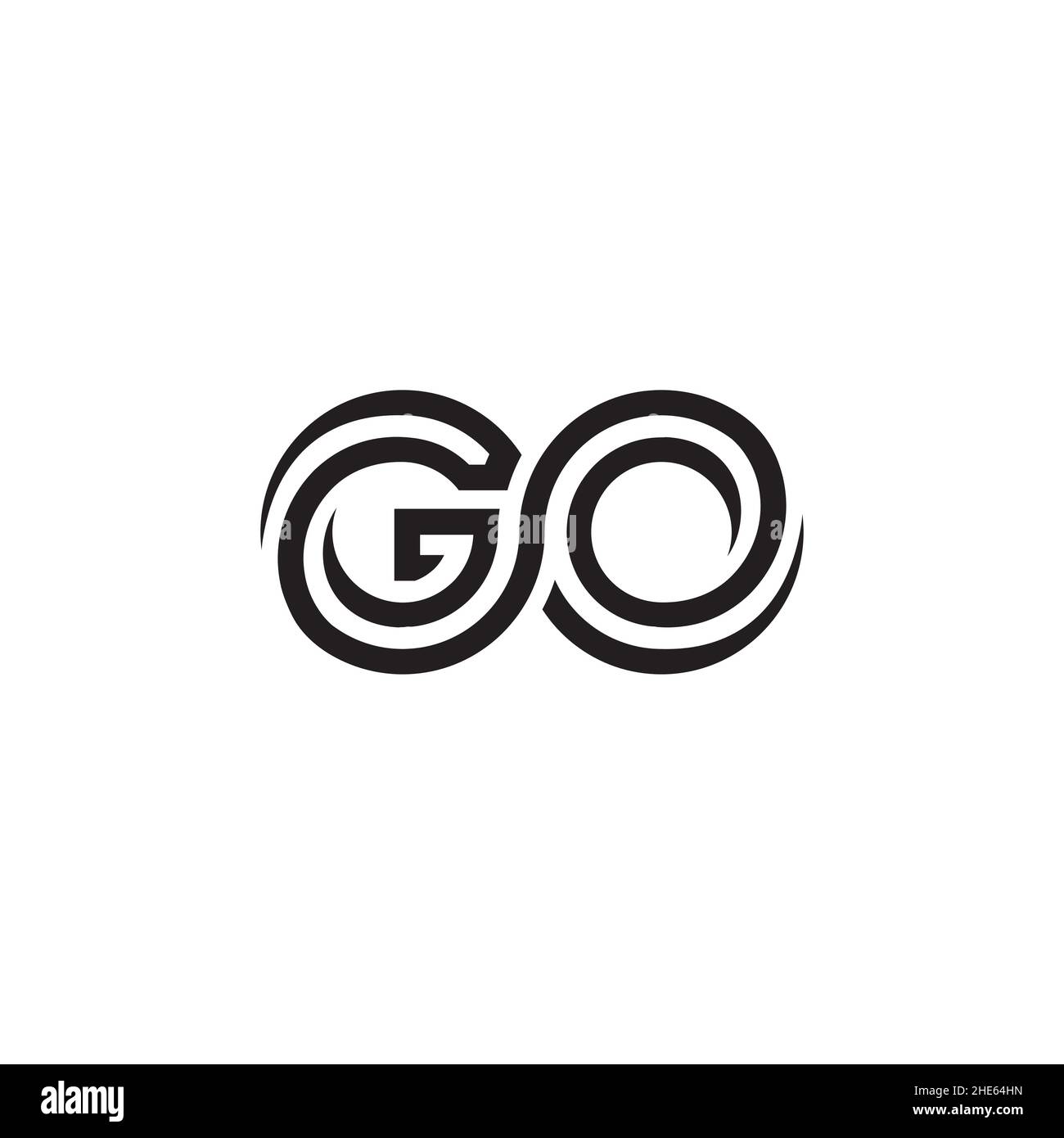 GO infinity logo design vector illustration on white background. Stock Vector