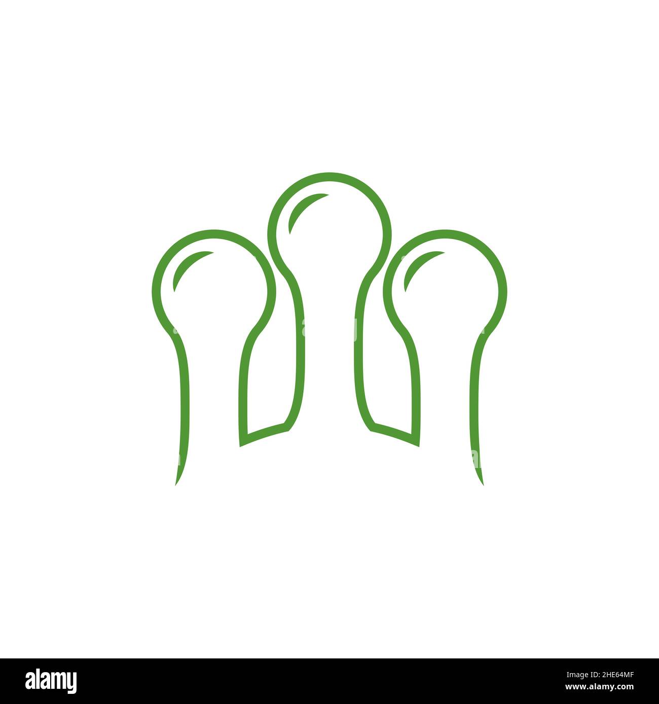 line icon element trichome cannabis isolated on white background. Stock Vector
