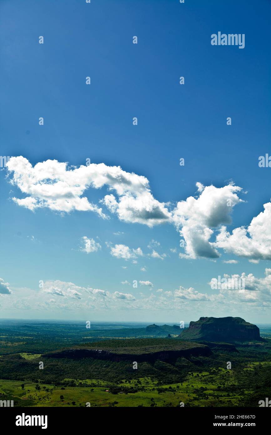 Panoramic in Chapada dos Guimaraes (Plateau of Guimaraes), Mato Grosso, Brazil. High quality photo Stock Photo