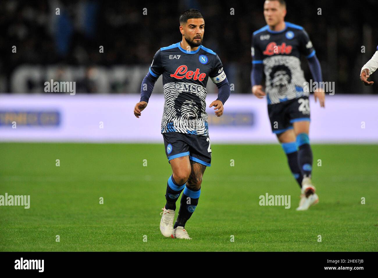 Lorenzo Insigne player of Napoli, during the match of the Italian Serie A championship between Napoli vs Verona final result 1-1, match played at the Stock Photo