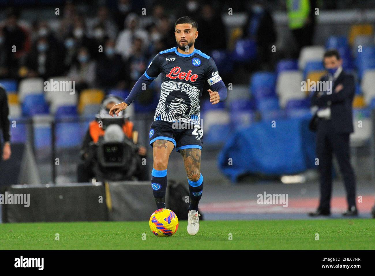 Lorenzo Insigne player of Napoli, during the match of the Italian Serie A championship between Napoli vs Verona final result 1-1, match played at the Stock Photo