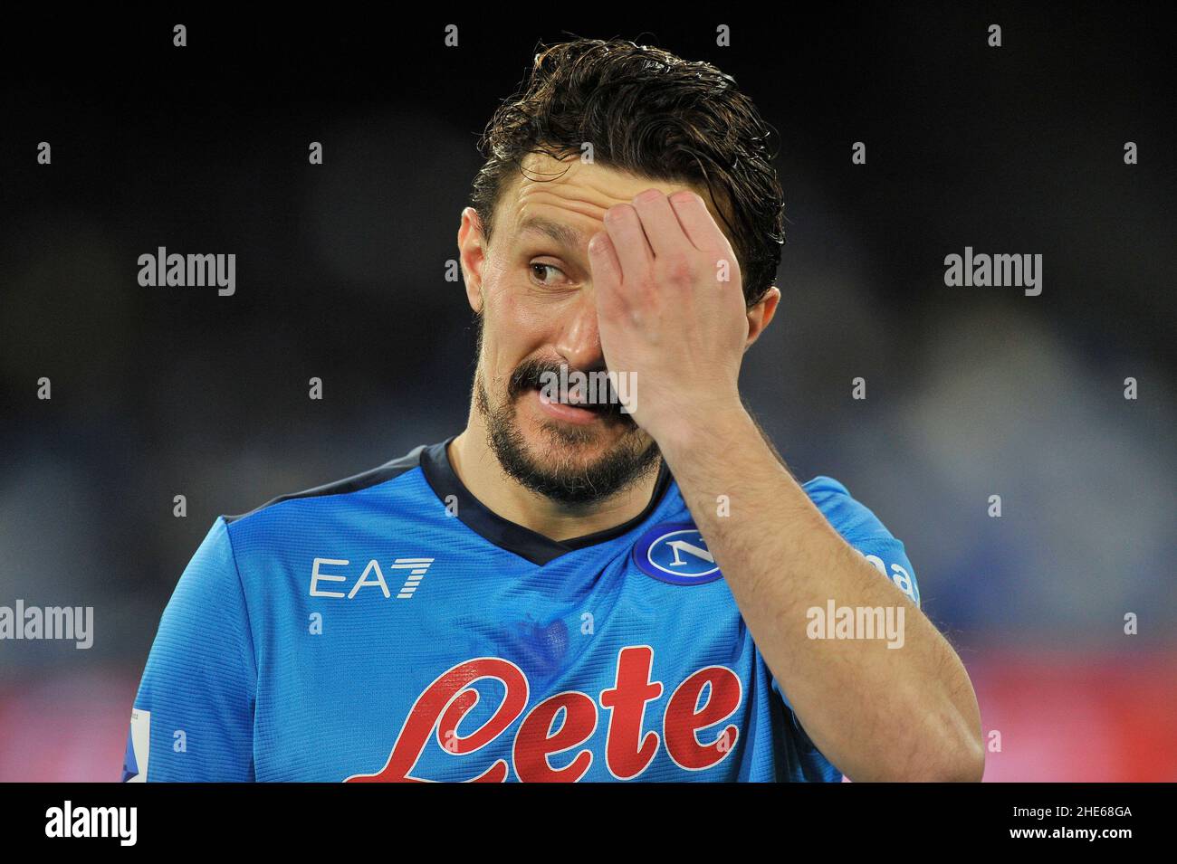 Mario Rui player of Napoli, during the match of the Italian Serie A championship between Napoli vs Empoli final result Napoli 0, Empoli 1,match played Stock Photo