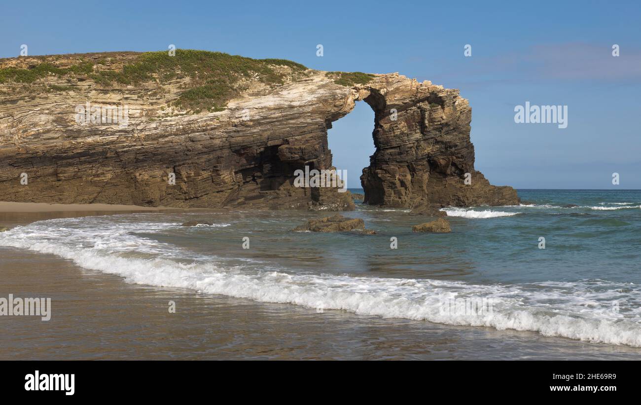 Cathedral Beach in Galicia, on the Northwest Coast of Spain Stock Photo