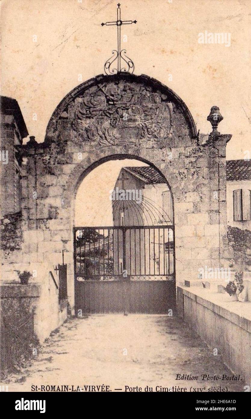 SaintRomainlaVirvée portail cimetière 1 Stock Photo Alamy