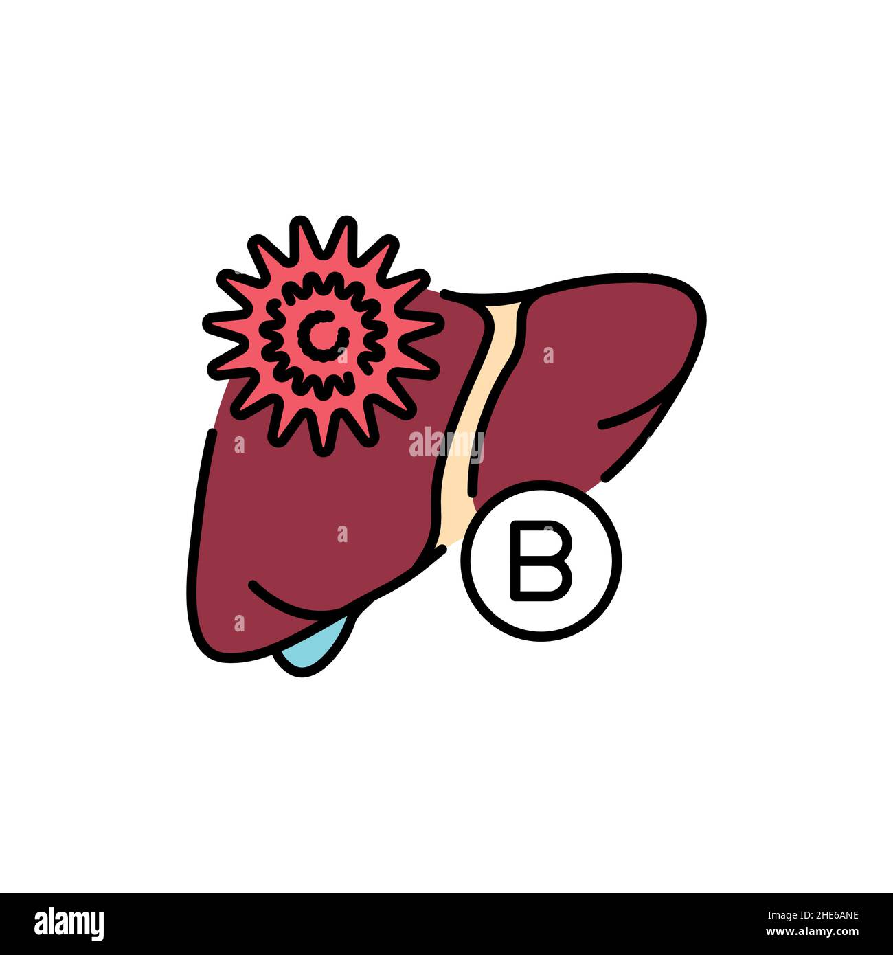 Hepatitis b color line icon. Human diseases Stock Vector Image & Art