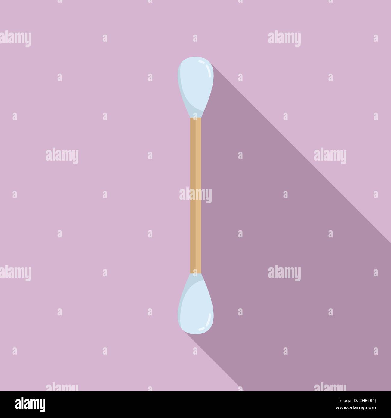 Ear clean stick icon flat vector. Cotton swab. Bud earwax Stock Vector ...