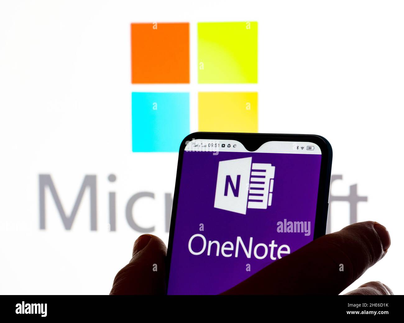 In this photo illustration a Microsoft OneNote logo seen displayed on a  smartphone Stock Photo - Alamy