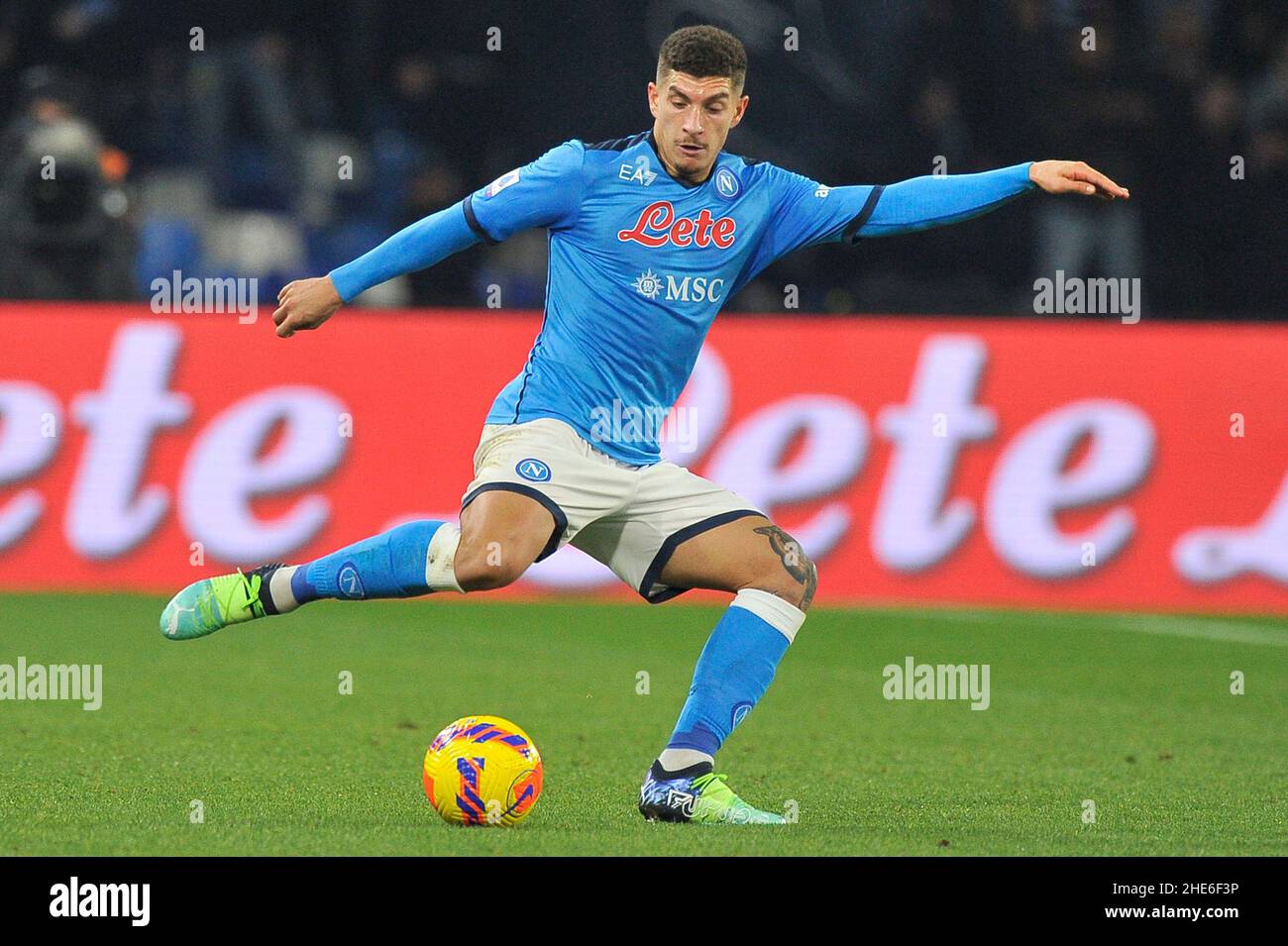 Giovanni Di Lorenzo player of Napoli, during the match of the Italian Serie A championship between Napoli vs Spezia final result Napoli  0, Spezia 1,m Stock Photo