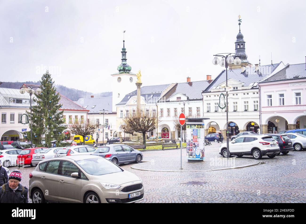 The Mirove Square in Usti nad Orlici, Czech Republic, January 5, 2022.  (CTK Photo/Libor Sojka) Stock Photo