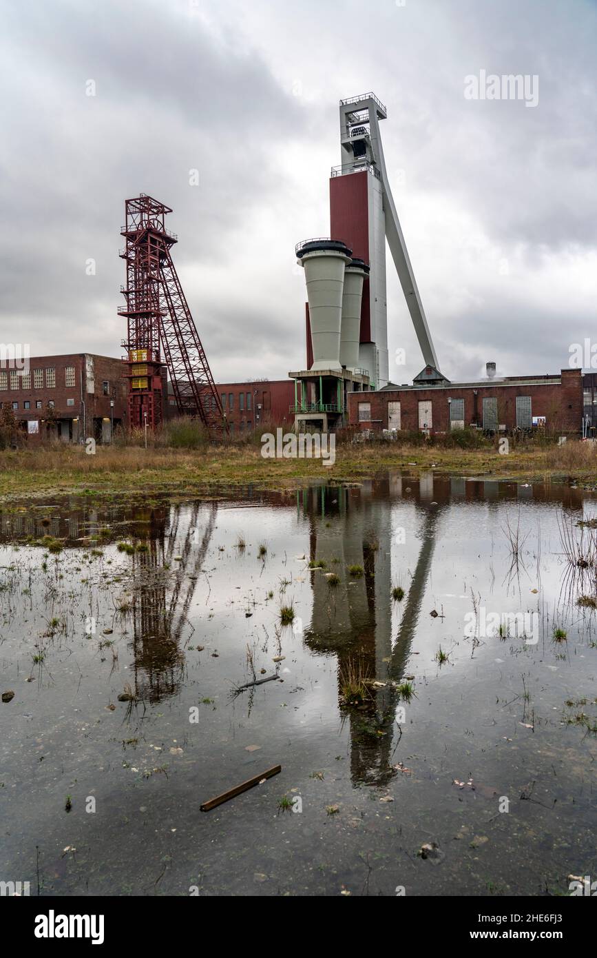 Shaft of the former coal mine Schlägel & Eisen, shaft 3/4/7, Herten, NRW, Germany, Stock Photo