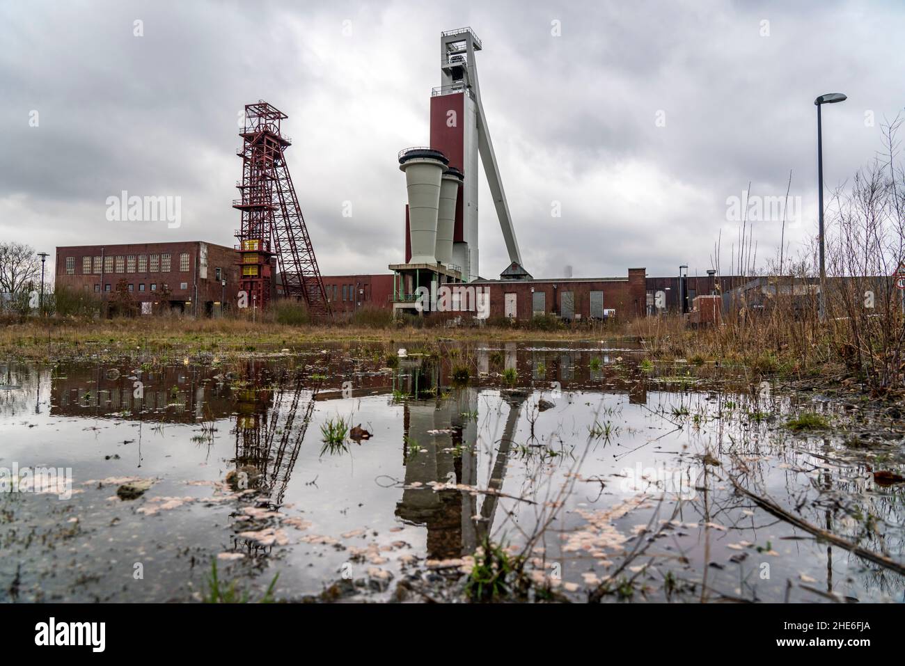 Shaft of the former coal mine Schlägel & Eisen, shaft 3/4/7, Herten, NRW, Germany, Stock Photo