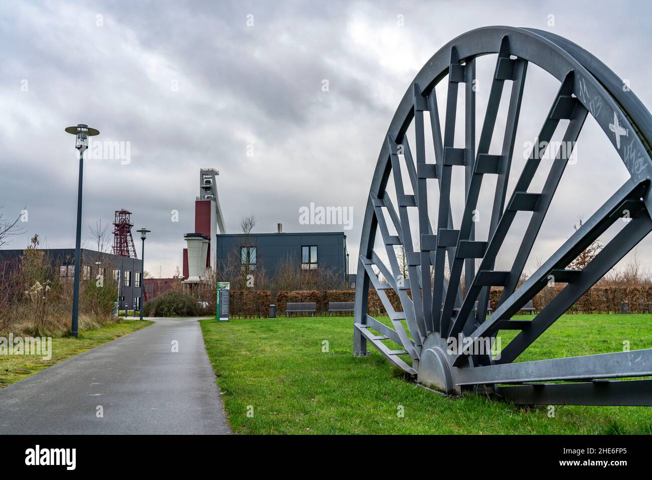 Shaft of the former coal mine Schlägel & Eisen, shaft 3/4/7, Herten, NRW, Germany, Stock Photo