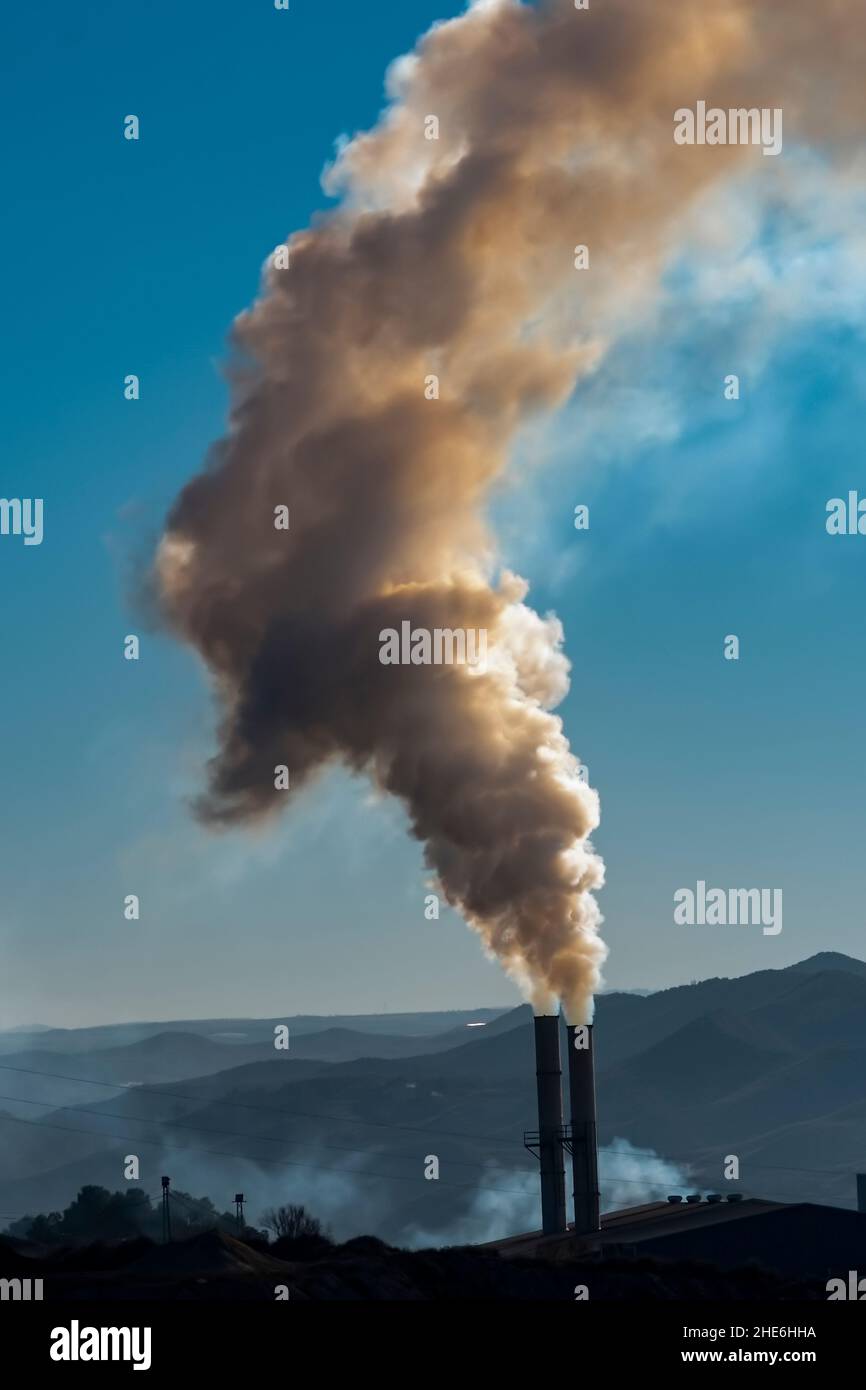 Contamination of factory in cullar de Baza, Granada. Stock Photo