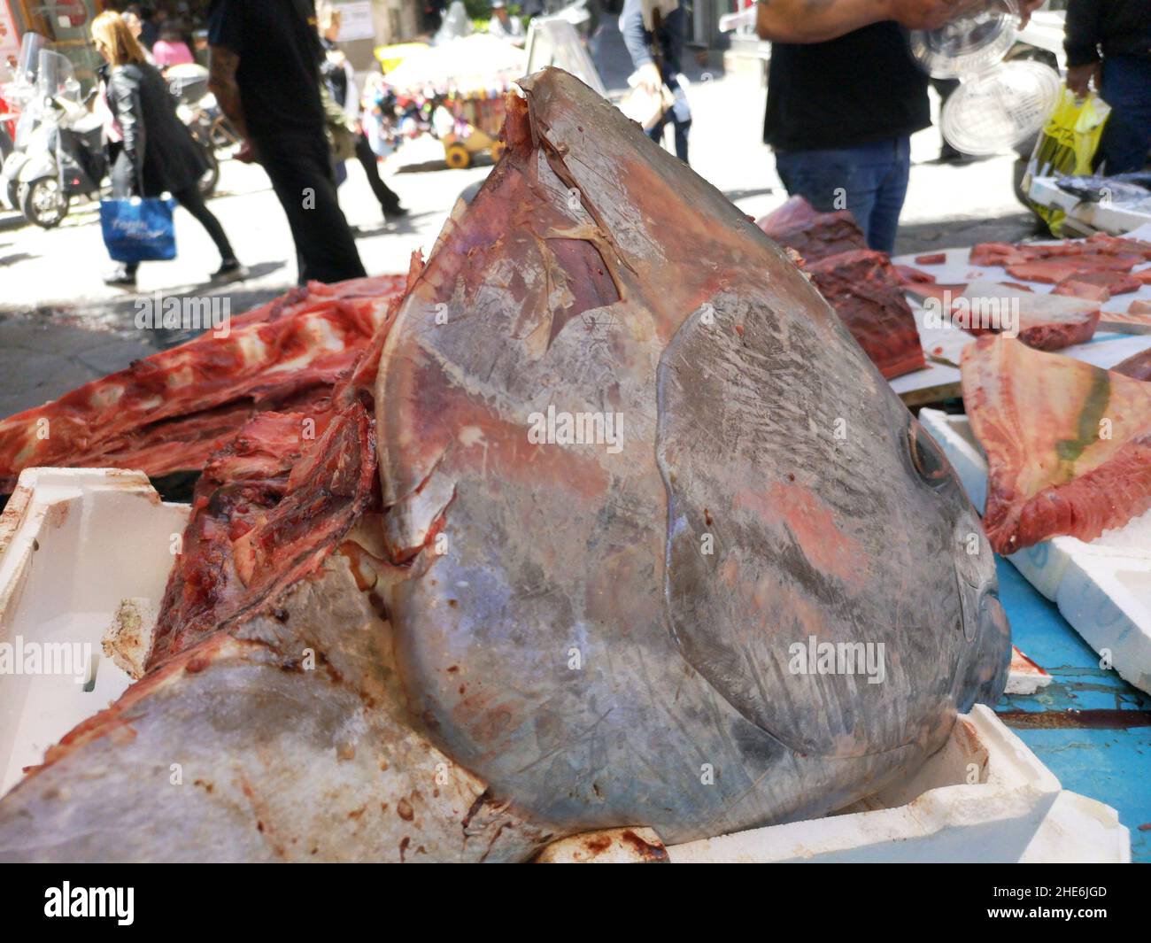 Mediterranean Fish in open seamarket, Napoli Stock Photo