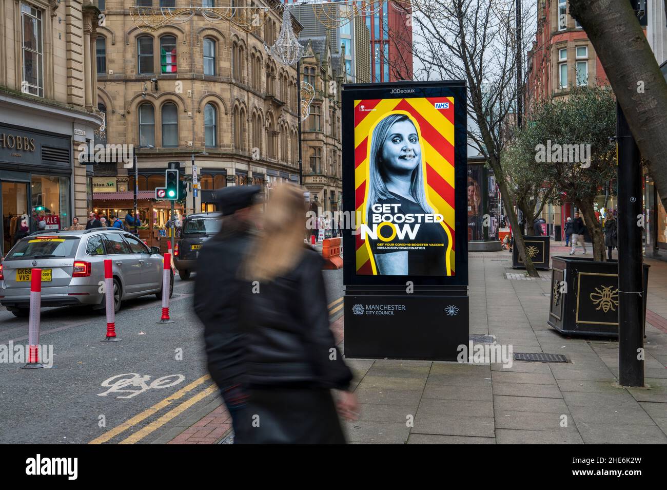 Get boosted road advert on Deansgate Manchester. Stock Photo