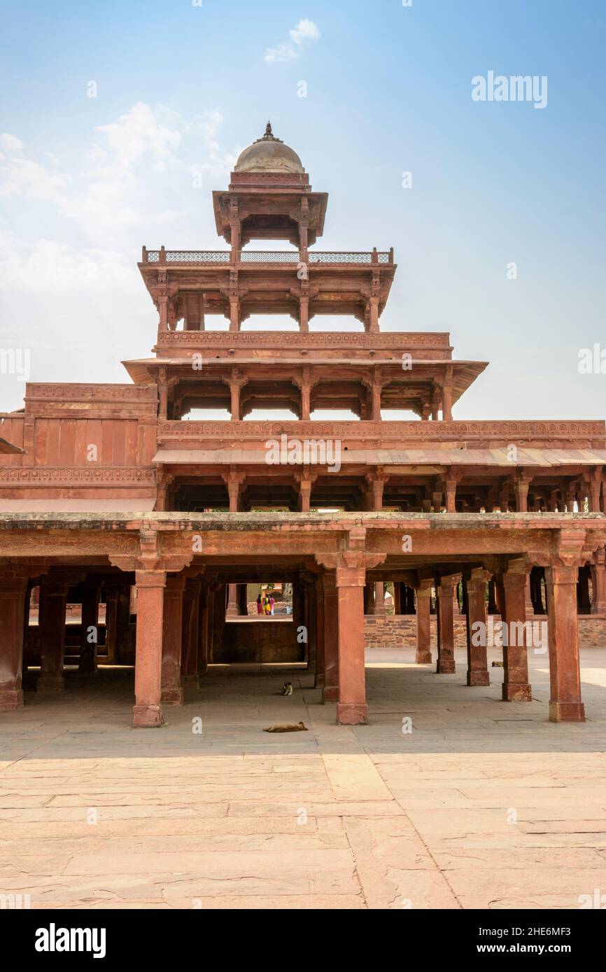 Panch Mahal, Fatehpur Sikri (Fatehpūr Sikrī), Agra District, Uttar Pradesh, India, South Asia Stock Photo