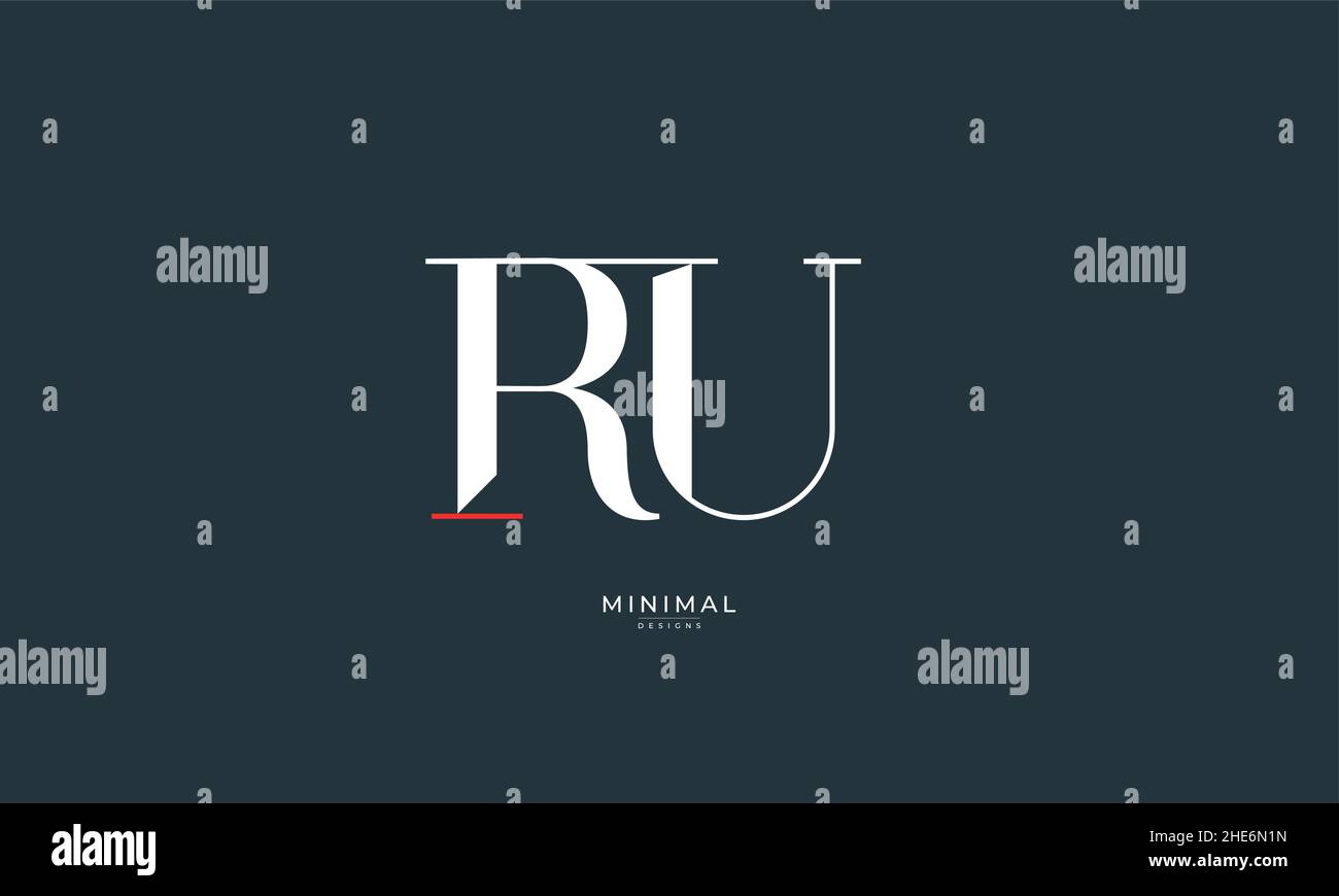 Alphabet letter icon logo RU Stock Vector