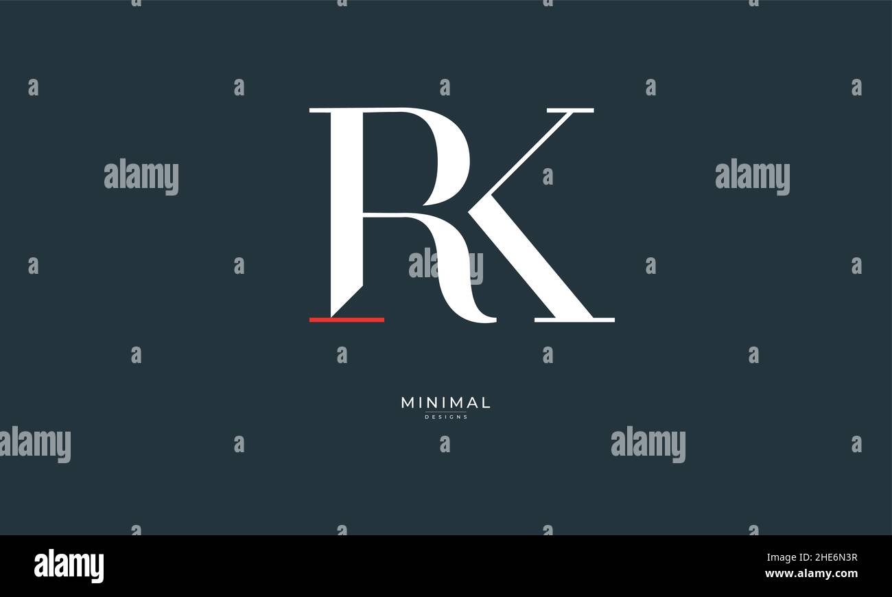 Alphabet letter icon logo RK Stock Vector