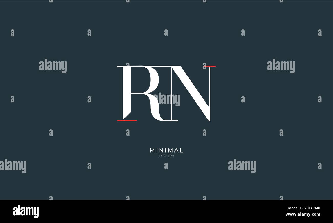 Alphabet letter icon logo RN Stock Vector