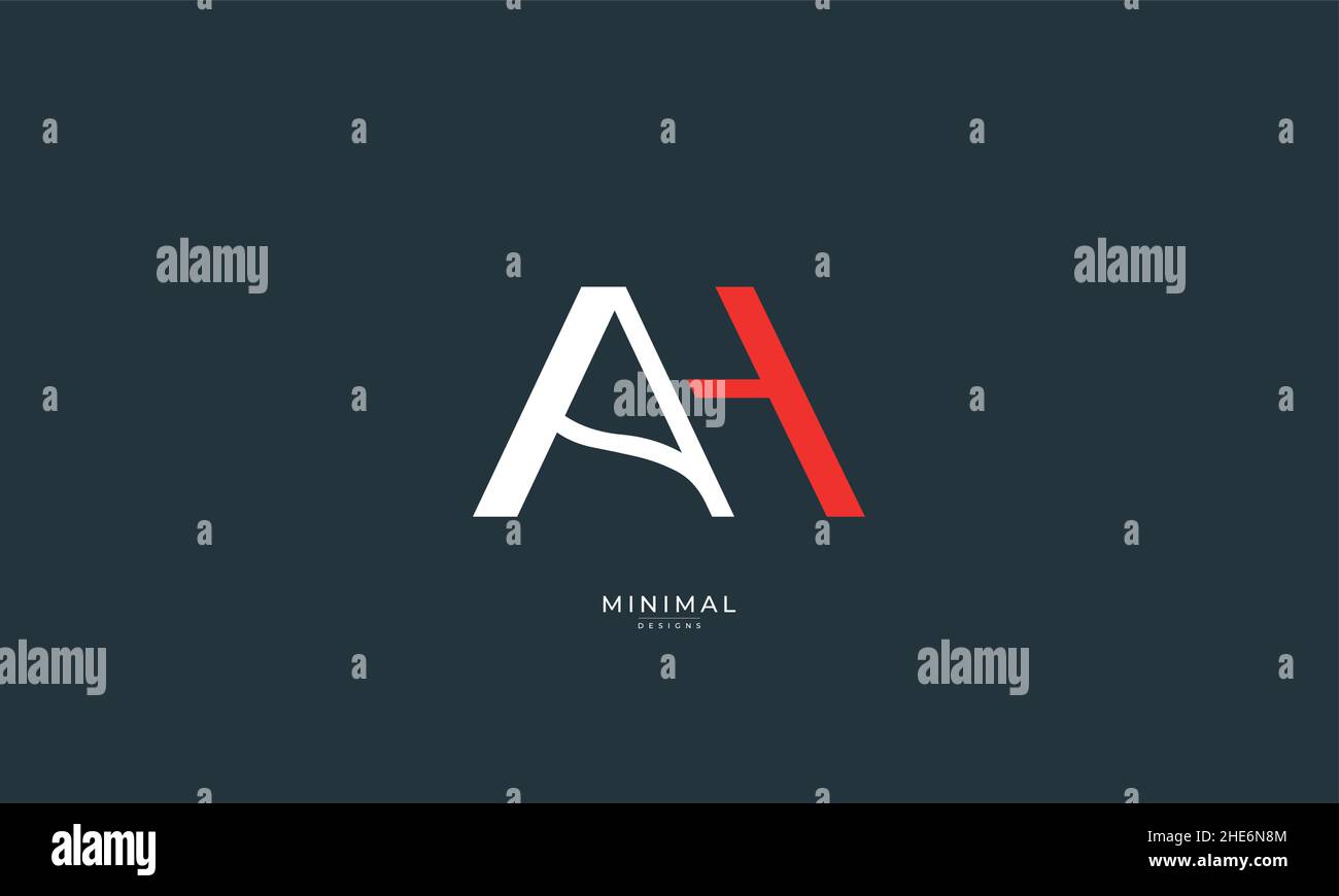 Alphabet letter icon logo AH Stock Vector