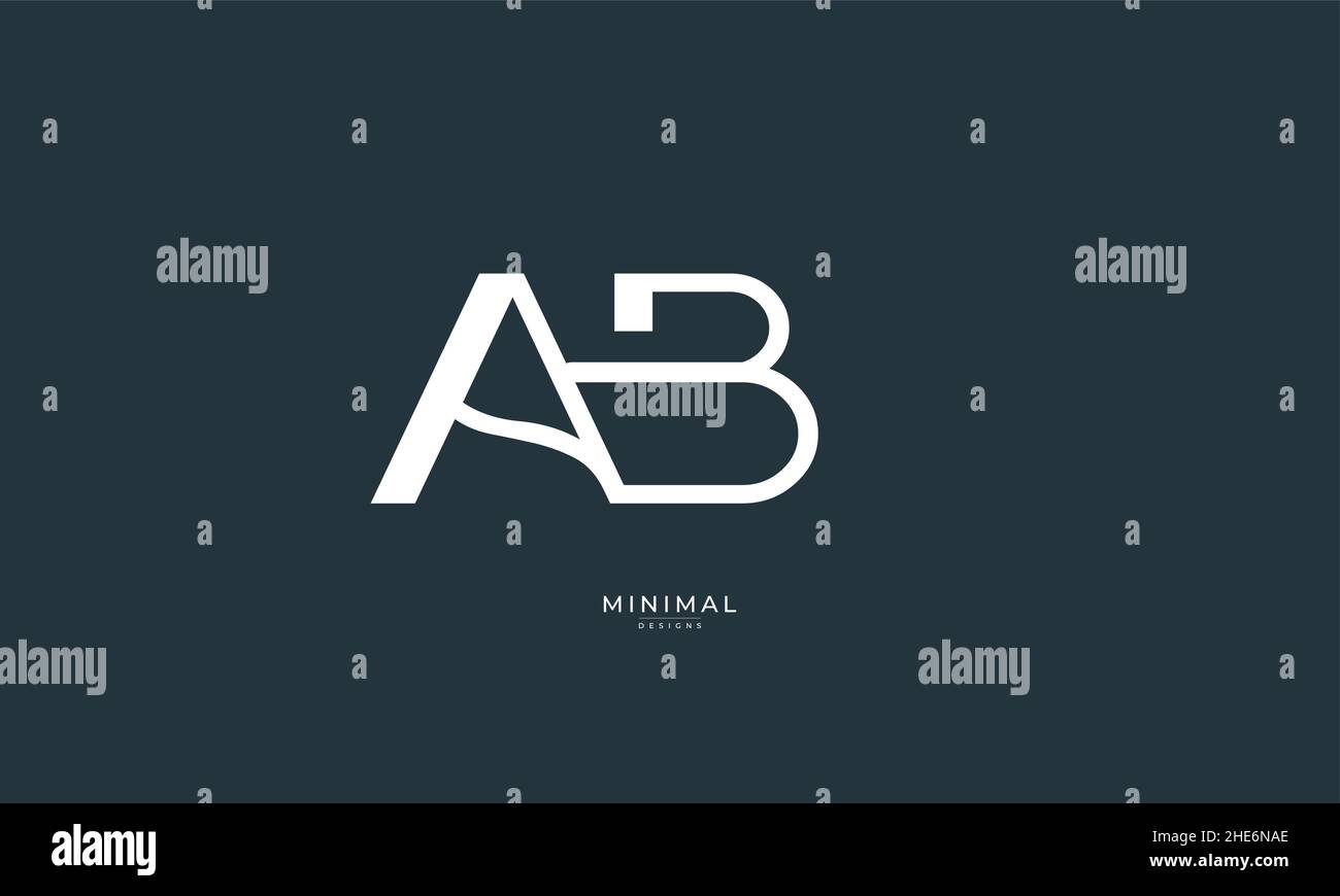 Alphabet letter icon logo AB Stock Vector