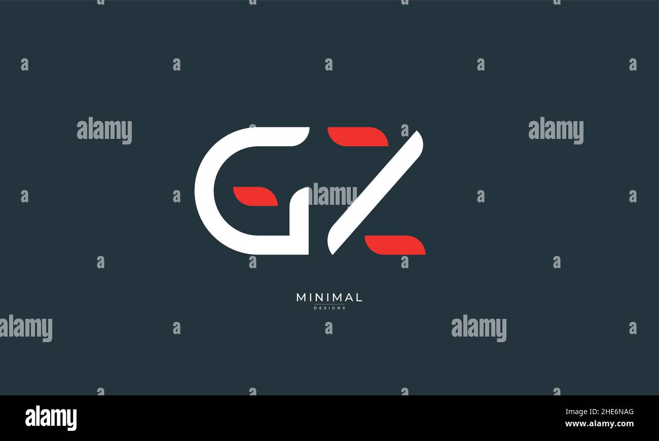 Alphabet letter icon logo GZ Stock Vector