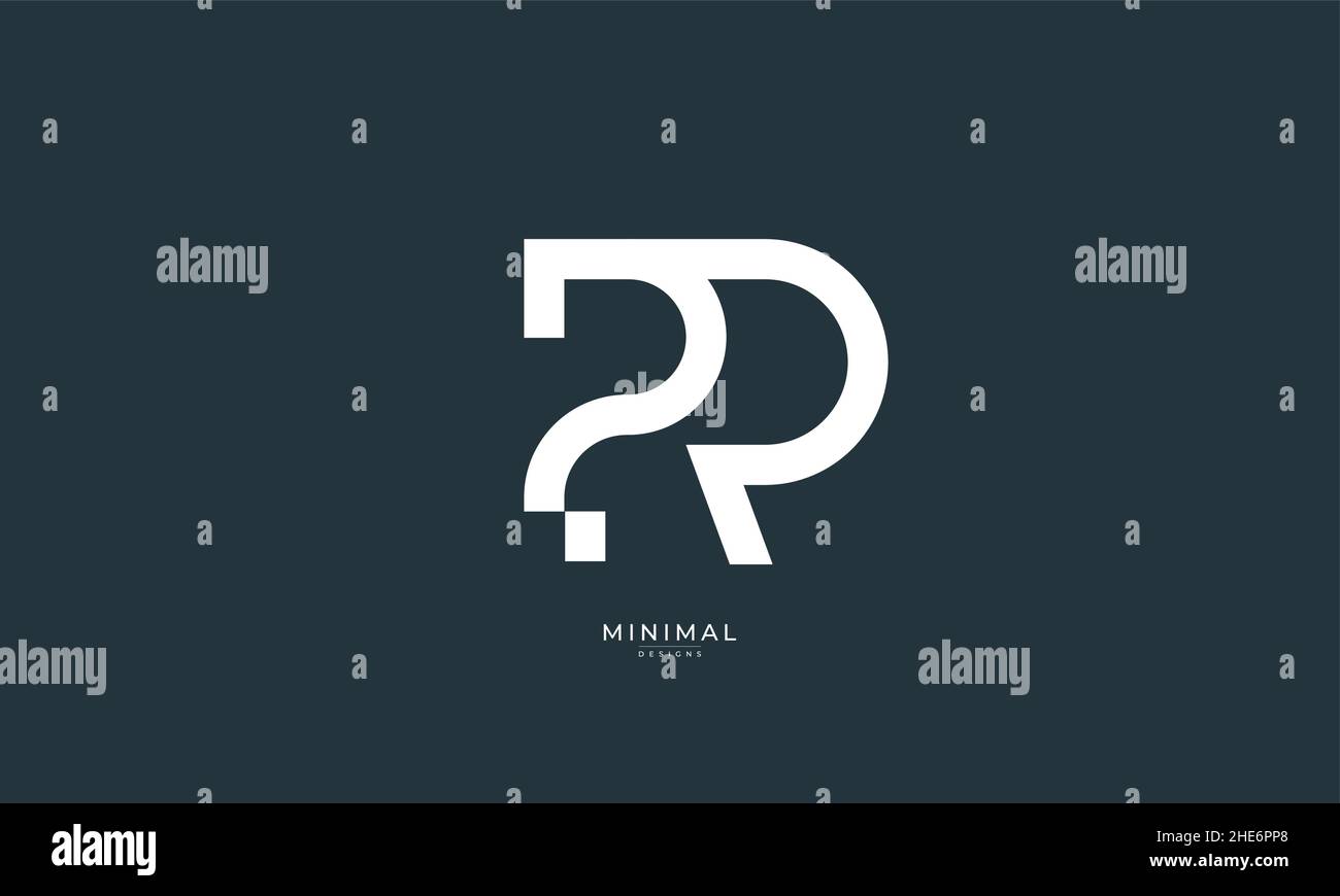 Alphabet letter icon logo PR Stock Vector