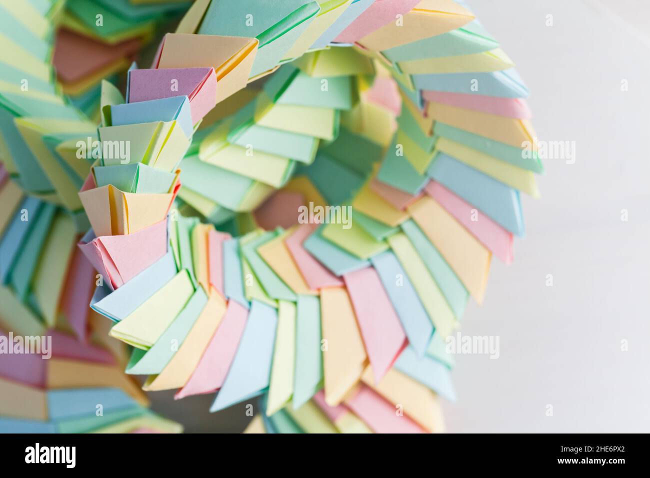 Origami rings. Abstract parametric objects made of colorful paper Stock ...