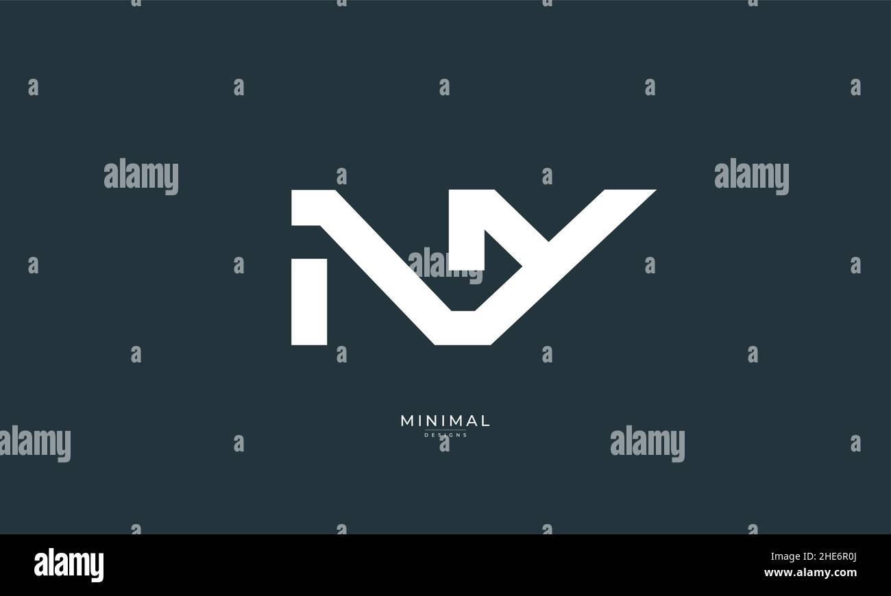 Alphabet letter icon logo NY Stock Vector