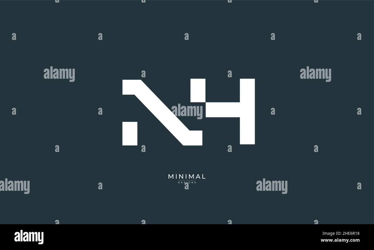 Alphabet letter icon logo NH Stock Vector