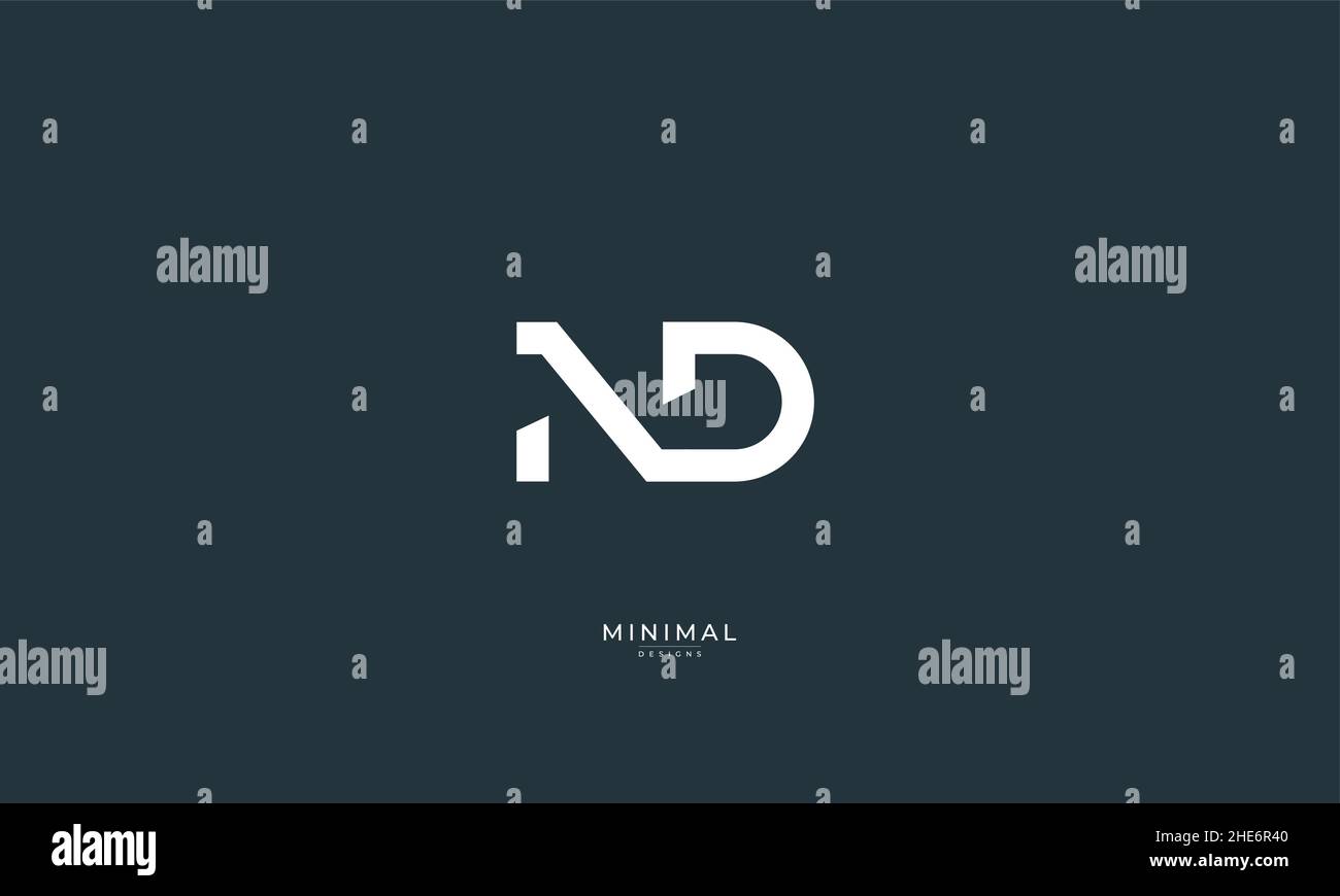 Alphabet letter icon logo ND Stock Vector