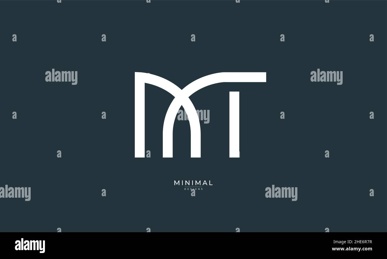 Alphabet letter icon logo MT Stock Vector