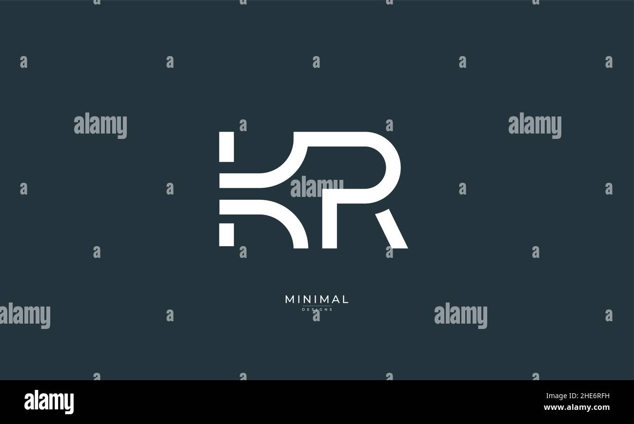 Alphabet letter icon logo KR Stock Vector