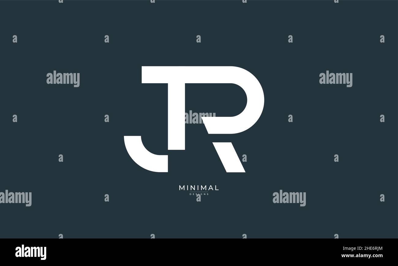 Alphabet letter icon logo JR Stock Vector