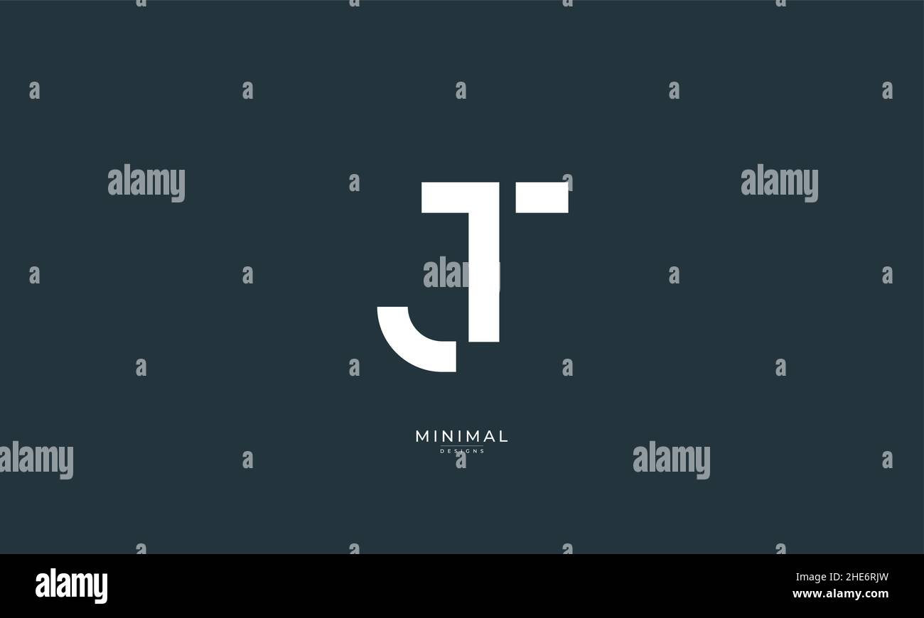 Alphabet letter icon logo JT Stock Vector