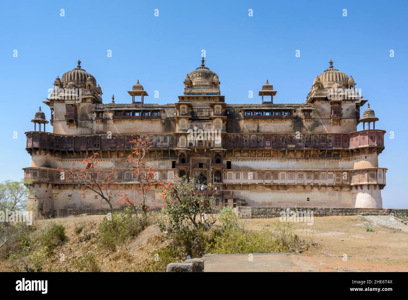 Jehangir Mahal Palace, Orchha Fort, Orchha (or Urchha), Tikamgarh district, Madhya Pradesh, India, South Asia Stock Photo