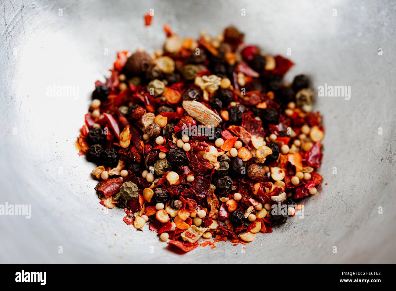 Hot spices in a bowl Stock Photo