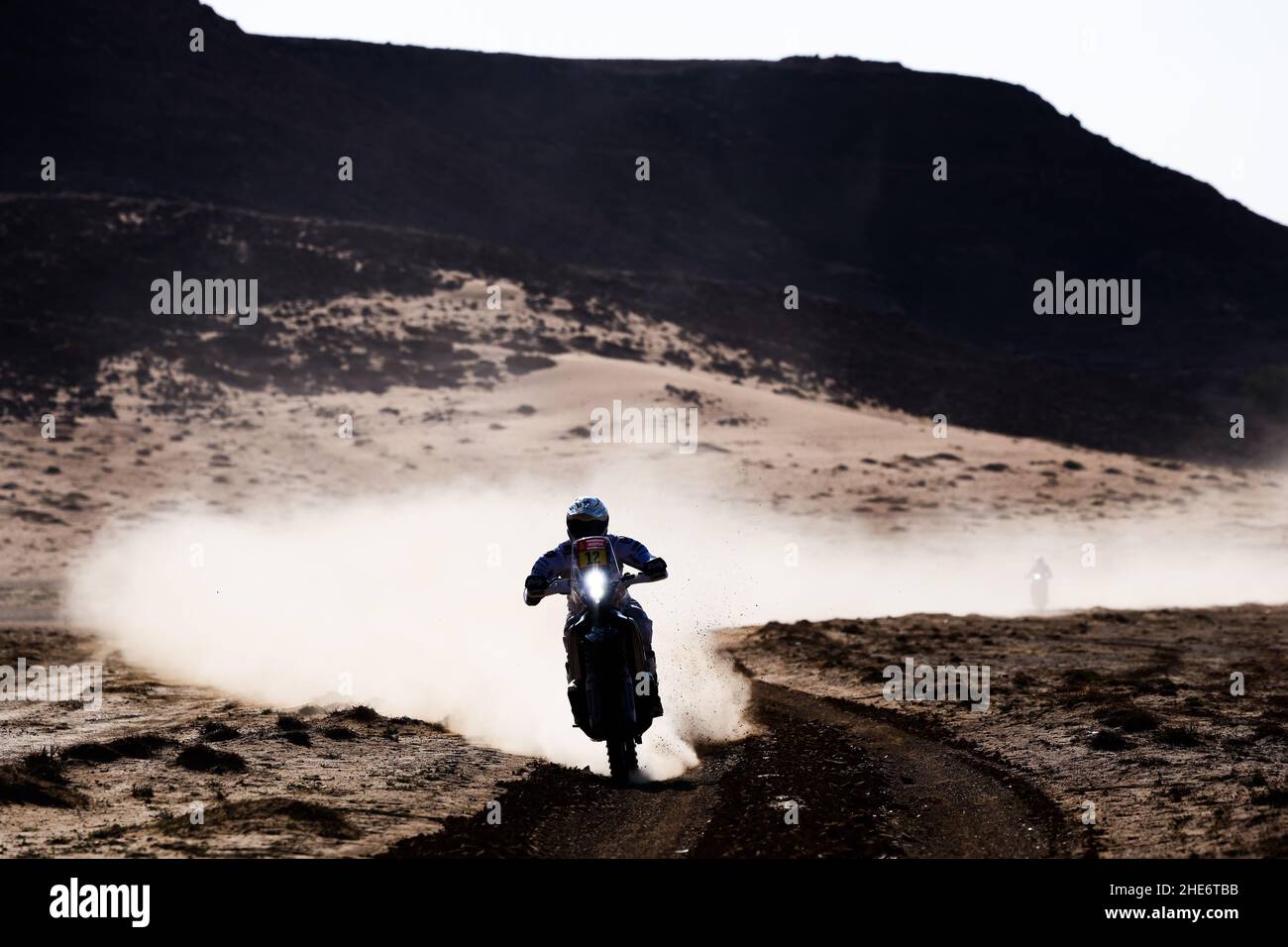 12 De Soultrait Xavier (fra), HT Rally Raid Husqvarna Racing, Husqvarna FR 450 Rally, Moto, W2RC, Motul, action during the Stage 7 of the Dakar Rally 2022 between Riyadh and Al Dawadimi, on January 9th 2022 in Al Dawadimi, Saudi Arabia - Photo Florent Gooden / DPPI Stock Photo