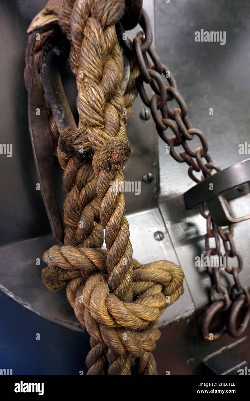 rope and chains on front of military vehicle Stock Photo Alamy