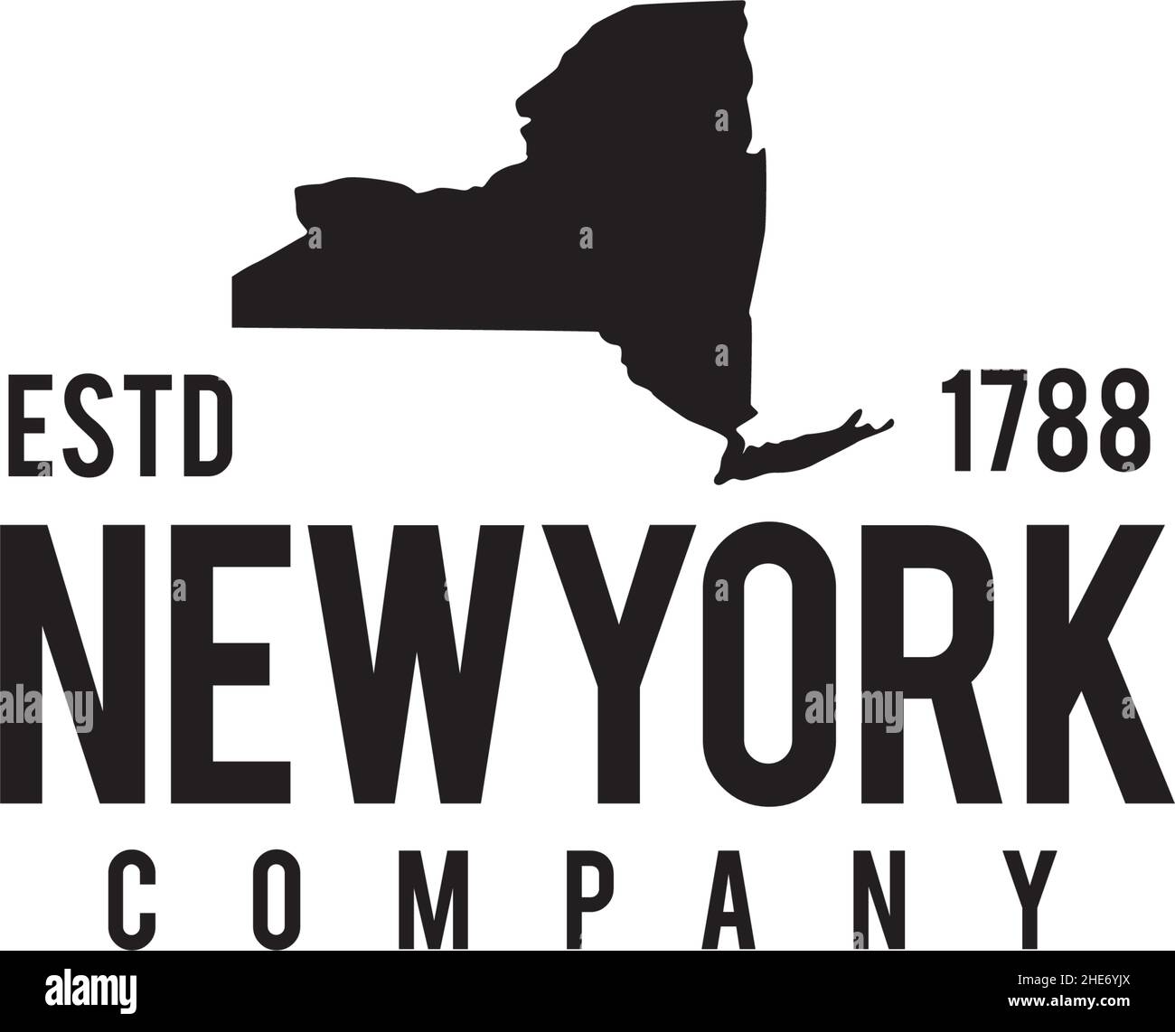 New York map outline map logo design Stock Vector