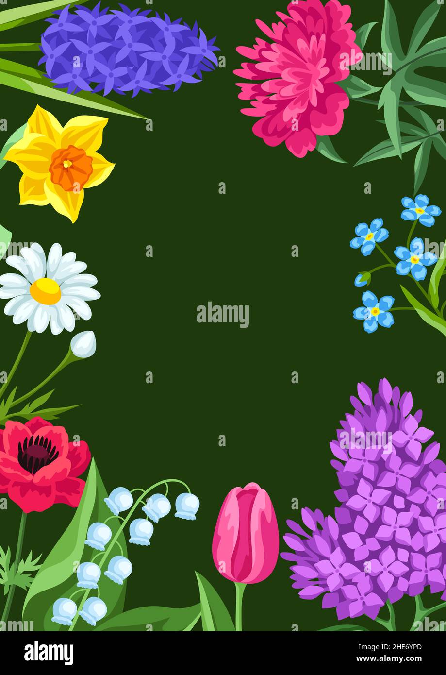 Background with spring flowers. Beautiful decorative bouquet of ...