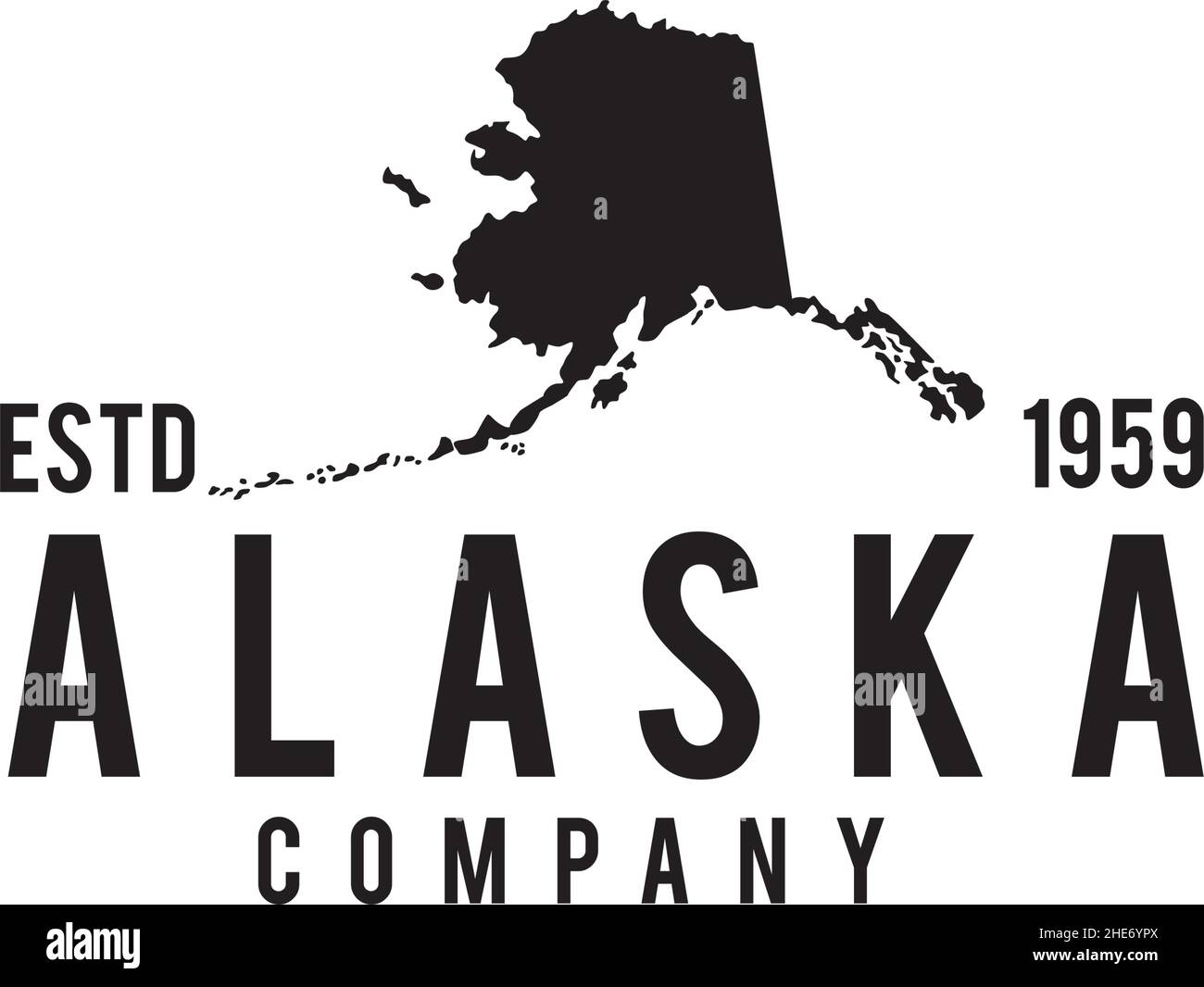 Alaska state map company vector logo design Stock Vector Image & Art