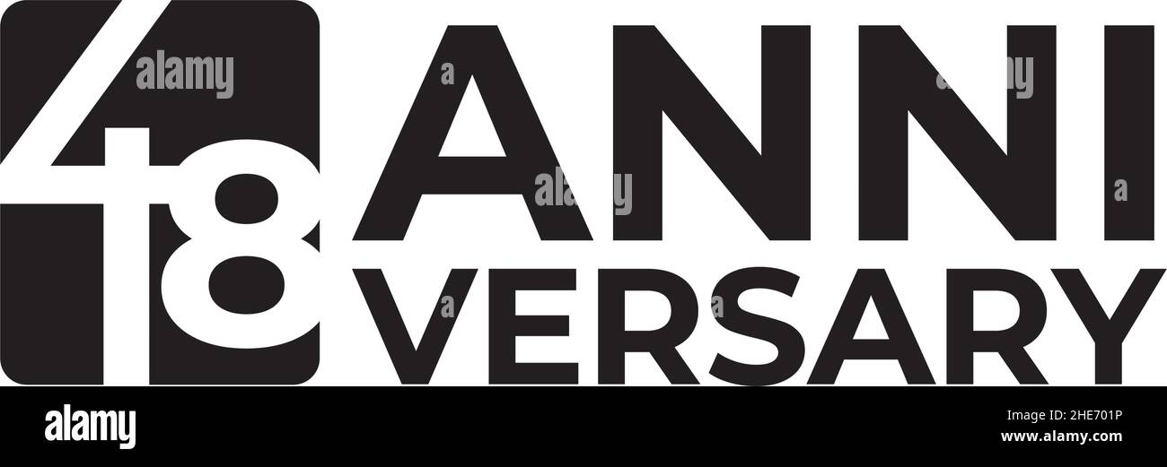 48th year anniversary logo design vector template Stock Vector