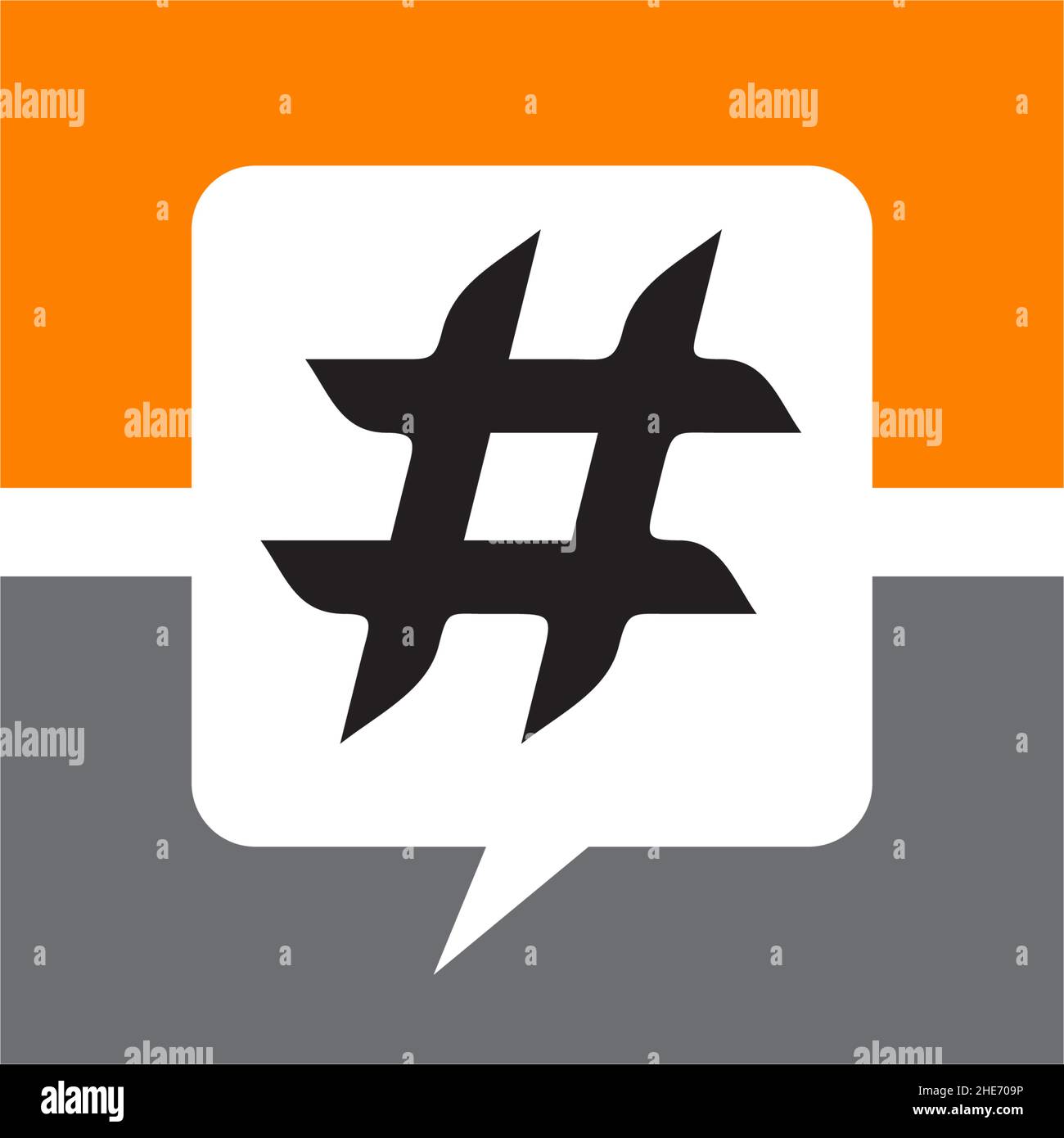 Hashtag trending topic speak vector logo design Stock Vector