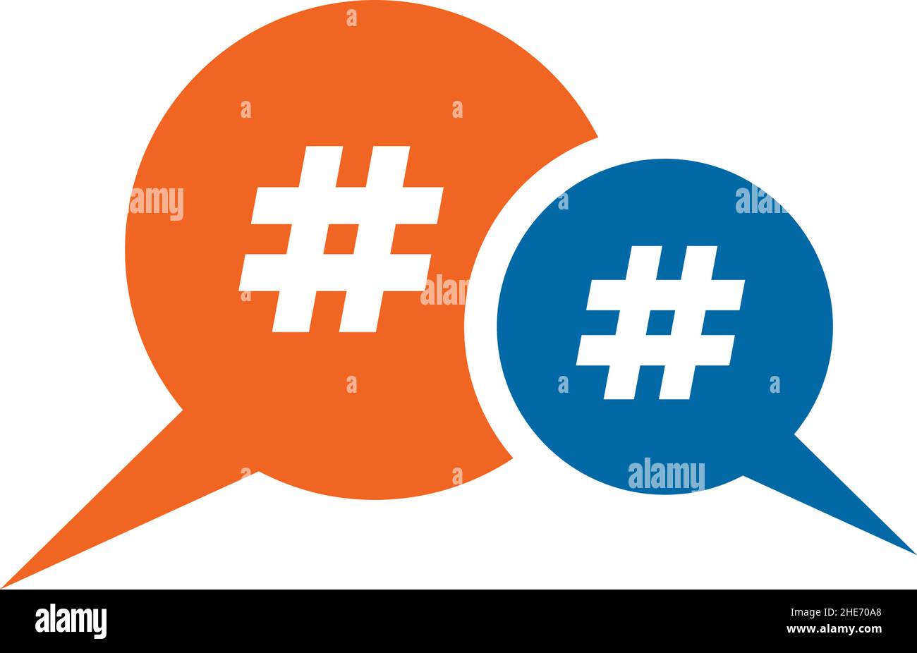 Hashtag trending topic speak vector logo design Stock Vector