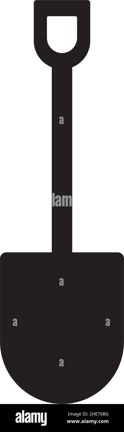 Black shilouette shovel vector logo design Stock Vector