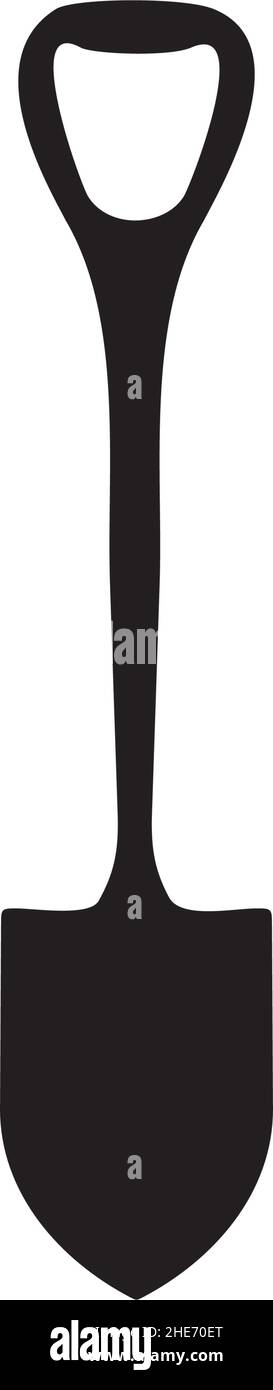 Black shilouette shovel vector logo design Stock Vector