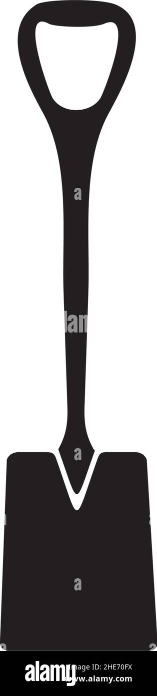 Black shilouette shovel vector logo design Stock Vector